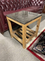 Pottery Barn End Table with Stone Top