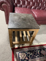 Pottery Barn End Table with Stone Top