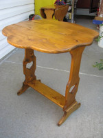 Mid Century Pine Drop Leaf Side Table