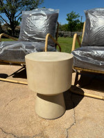 Four Hands Brand New Jovie Round Solid Teak Outdoor Side Table or Stool (2 avail