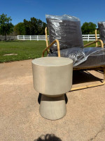 Four Hands Brand New Jovie Round Solid Teak Outdoor Side Table or Stool (2 avail