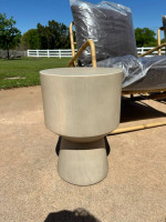 Four Hands Brand New Jovie Round Solid Teak Outdoor Side Table or Stool (2 avail