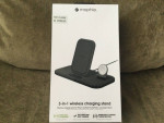 Mophie 3-in-1 wireless charging iPhone, airpod stand, black, brand new