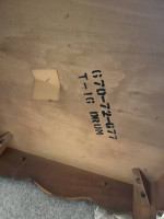 antique stamped table 2 tier solid wood