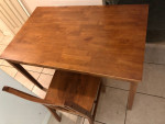 Sturdy Solid Wood Desk / Kitchen Table with Wood Chair