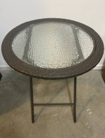 Folding Glass Top Patio Table