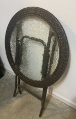 Folding Glass Top Patio Table