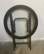Folding Glass Top Patio Table