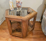 Octagonal END TABLE / NIGHTSTAND - OAK - $40