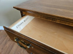 Ethan Allen Solid Wood Side Table Chest with 3 Drawers