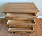 Ethan Allen Solid Wood Side Table Chest with 3 Drawers