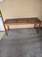 Teakwood & smoked glass Table