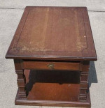 WOOD TABLE WITH DRAWER  22" x 28"x 19" tall