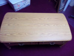 OAK COFFEE TABLE W 2 DRAWERS