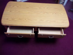 OAK COFFEE TABLE W 2 DRAWERS