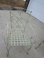 Wrought Iron Patio Set (love seat,2chairs,table with glass, cushions)