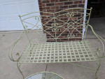 Wrought Iron Patio Set (love seat,2chairs,table with glass, cushions)