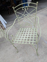 Wrought Iron Patio Set (love seat,2chairs,table with glass, cushions)