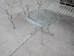 Wrought Iron Patio Set (love seat,2chairs,table with glass, cushions)