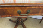 REDUCED Vtg Hardwood Mahogany Octagonal Table-Leather Gold Tooling Top