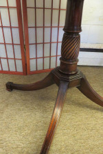 REDUCED Vtg Hardwood Mahogany Octagonal Table-Leather Gold Tooling Top
