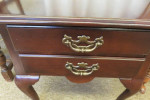 Mahogany End Table- 2 Drawers, Claw Feet