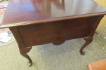 Mahogany End Table- 2 Drawers, Claw Feet