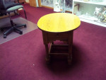 OAK OVAL SIDE TABLE W/ DRAWER