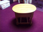 OAK OVAL SIDE TABLE W/ DRAWER
