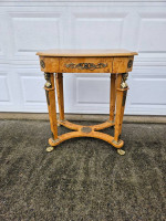 Empire style burlwood side table