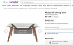 New! Mid Century Modern Dining Table