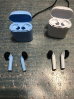 Wireless Bluetooth headphones - two complete sets with charging cases