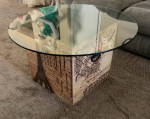 Round glass Paris coffee table with storage . See pics for measurements. PU in W
