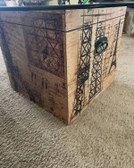 Round glass Paris coffee table with storage . See pics for measurements. PU in W