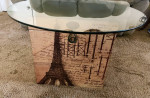 Round glass Paris coffee table with storage . See pics for measurements. PU in W