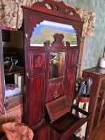 Cherry Wood Entryway Table Stand/Coat rack