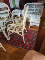 Rattan Glass top Table and chairs, Setee, end tables QUALITY !
