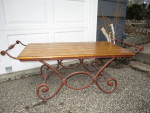 Lovely Wood/Wrought Iron Coffee Table