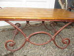 Lovely Wood/Wrought Iron Coffee Table