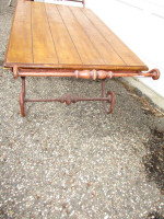 Lovely Wood/Wrought Iron Coffee Table