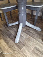 Dining table w chairs CUSTOM COASTAL STYLE in dark gray !!!