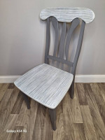 Dining table w chairs CUSTOM COASTAL STYLE in dark gray !!!