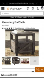 Ashley furniture wooden end table