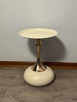 New Ivory/Gold Metal side table