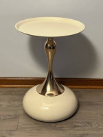 New Ivory/Gold Metal side table