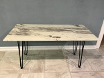 Tempered Glass coffee table with Black hairpin legs