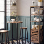 Counter height dinning table and shelf