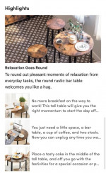 Counter height dinning table and shelf