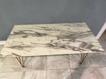 Tempered Glass coffee table with Gold hairpin legs
