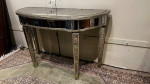 Lillian August Attributed Distressed Mirrored Console Table